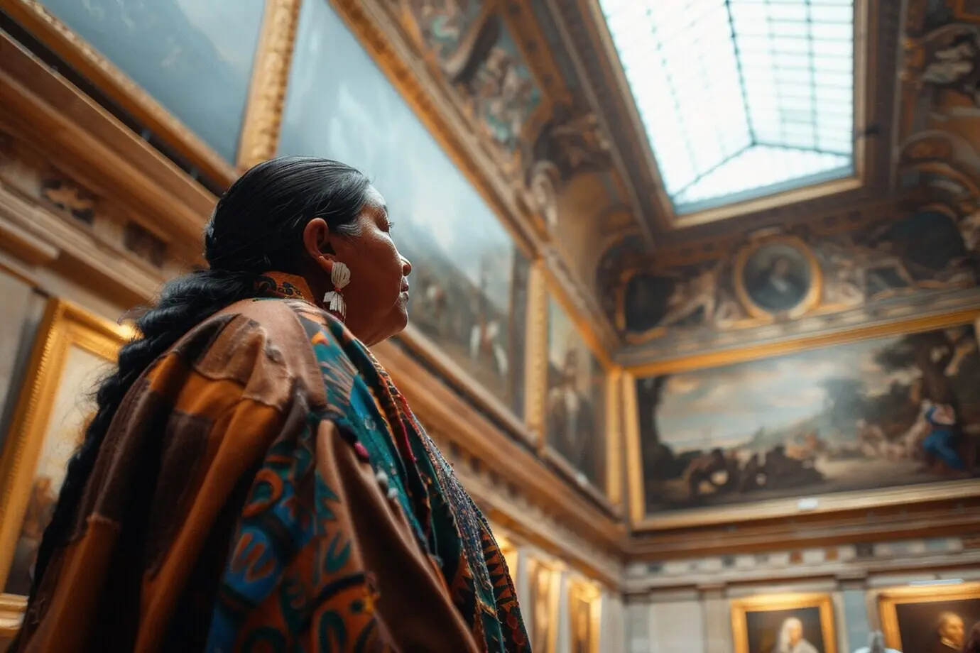 여행 중인 뚱뚱한 관광객의 초상